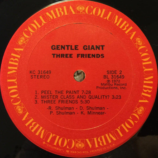 Gentle Giant : Three Friends (LP, Album, Pit)
