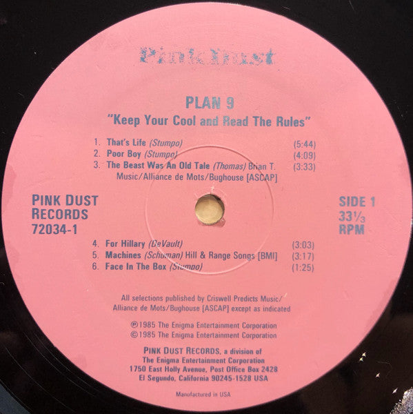 Plan 9 (2) : Keep Your Cool And Read The Rules (LP, Album)