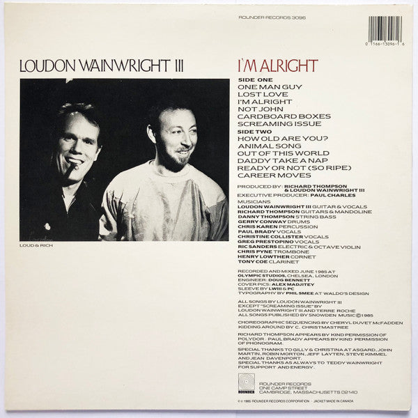 Loudon Wainwright III : I'm Alright (LP, Album)