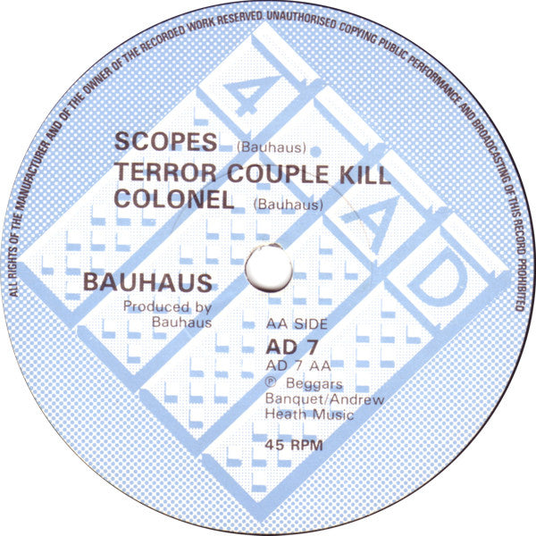 Bauhaus : Terror Couple Kill Colonel (7", Single)