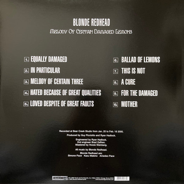 Blonde Redhead : Melody Of Certain Damaged Lemons (LP, Album, RE)