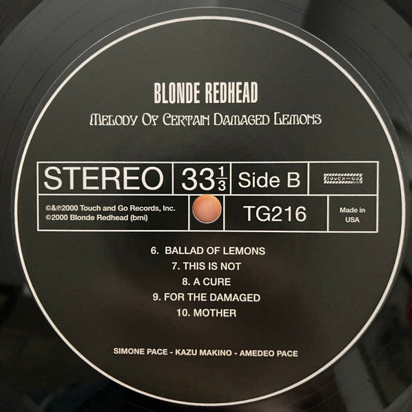 Blonde Redhead : Melody Of Certain Damaged Lemons (LP, Album, RE)