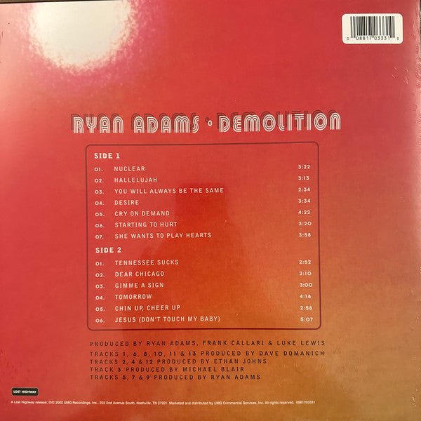 Ryan Adams : Demolition (LP, Album, RE)