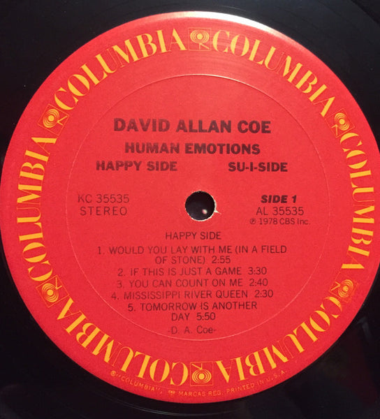 David Allan Coe : Human Emotions (Happy Side/Su-I-Side) (LP, Album, Ter)
