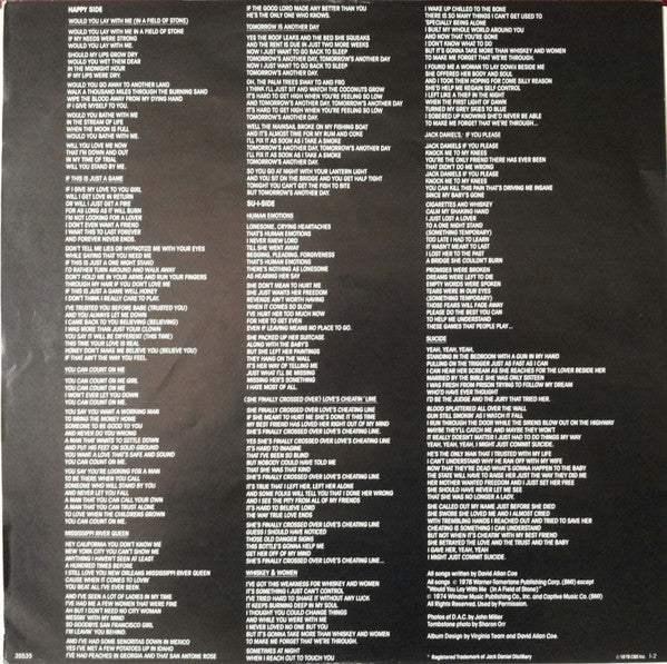 David Allan Coe : Human Emotions (Happy Side/Su-I-Side) (LP, Album, Ter)
