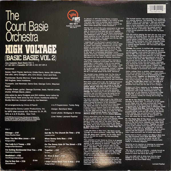 Count Basie Orchestra : High Voltage (Basic Basie, Vol. 2) (LP, RE)