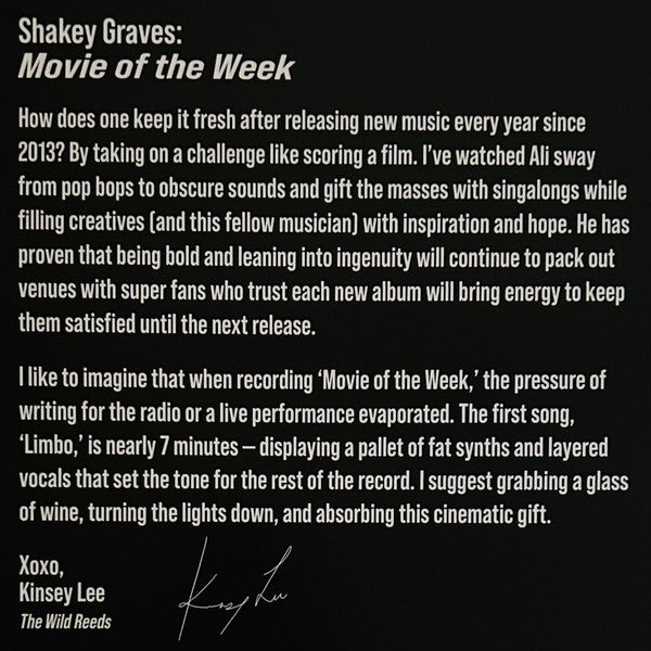 Shakey Graves : Movie Of The Week (LP, Album, Club, Ltd, Mel)