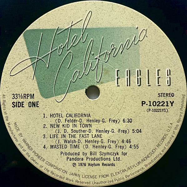 Eagles = イーグルス* : Hotel California = ホテル・カリフォルニア (LP, Album, Gat)