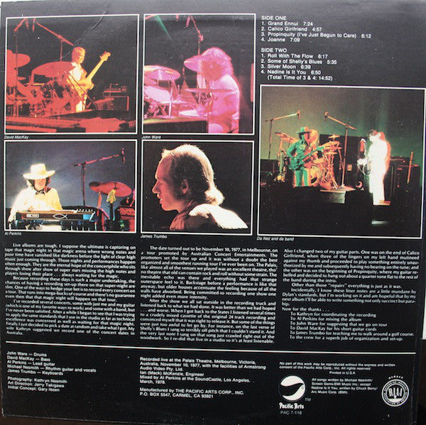 Michael Nesmith : Live At The Palais (LP, Album, Ter)