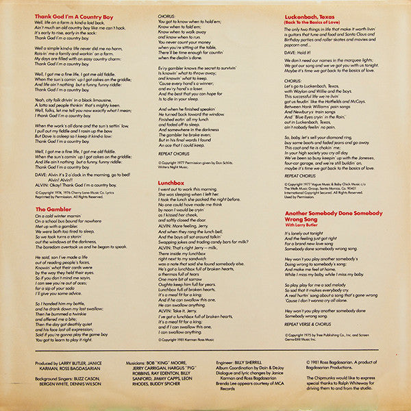 The Chipmunks : Urban Chipmunk (LP, Album, Ind)