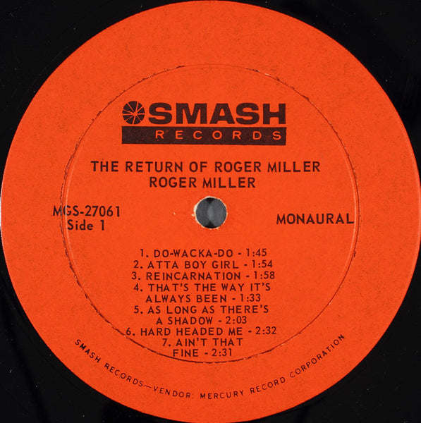 Roger Miller : The Return Of Roger Miller (LP, Album, Mono, Ric)