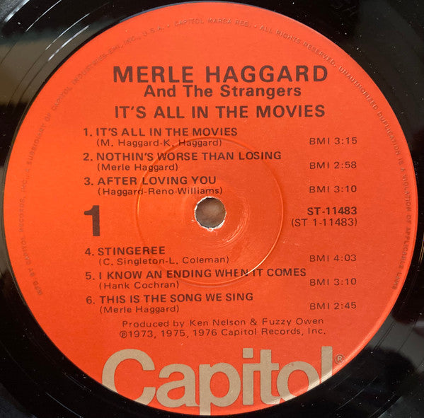 Merle Haggard And The Strangers (5) : It's All In The Movies (LP, Win)