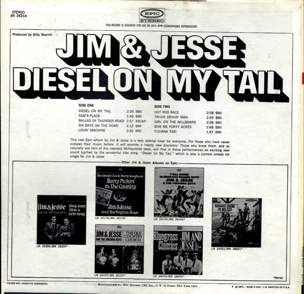 Jim & Jesse : Diesel On My Tail (LP, Album)