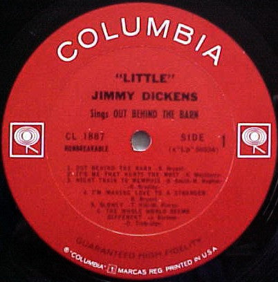 Little Jimmy Dickens : Out Behind The Barn (LP, Mono)