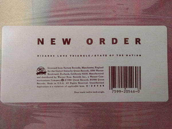 New Order : Bizarre Love Triangle (12")
