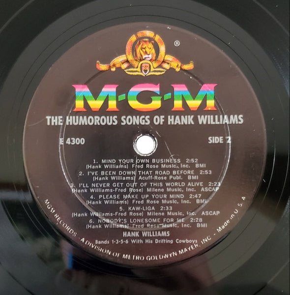Hank Williams : Sings Kaw-Liga And Other Humorous Songs (LP, Comp, Mono)