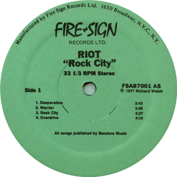 Riot (4) : Rock City (LP, Album)