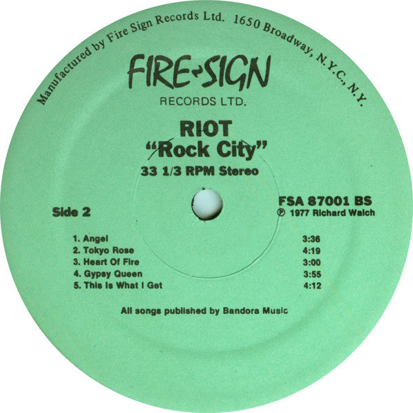 Riot (4) : Rock City (LP, Album)