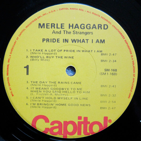 Merle Haggard And The Strangers (5) : Pride In What I Am (LP, Album, RE)