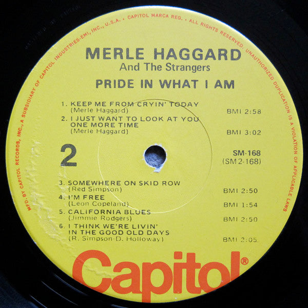 Merle Haggard And The Strangers (5) : Pride In What I Am (LP, Album, RE)