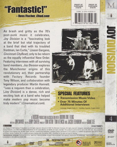 Joy Division : Joy Division (DVD-V, Copy Prot., Multichannel, Reg)