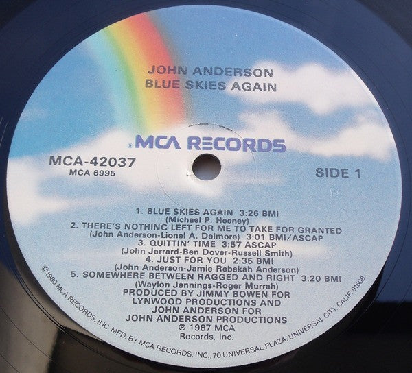 John Anderson (3) : Blue Skies Again (LP, Album, Glo)