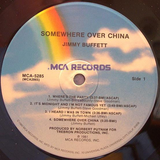 Jimmy Buffett : Somewhere Over China (LP, Album, Pin)