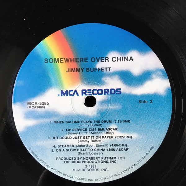 Jimmy Buffett : Somewhere Over China (LP, Album, Pin)