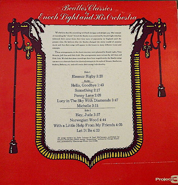 Enoch Light And His Orchestra : Beatles Classics By Enoch Light And His Orchestra (LP, Album)