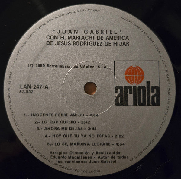 Juan Gabriel : Juan Gabriel Con Mariachi  (LP, Album)