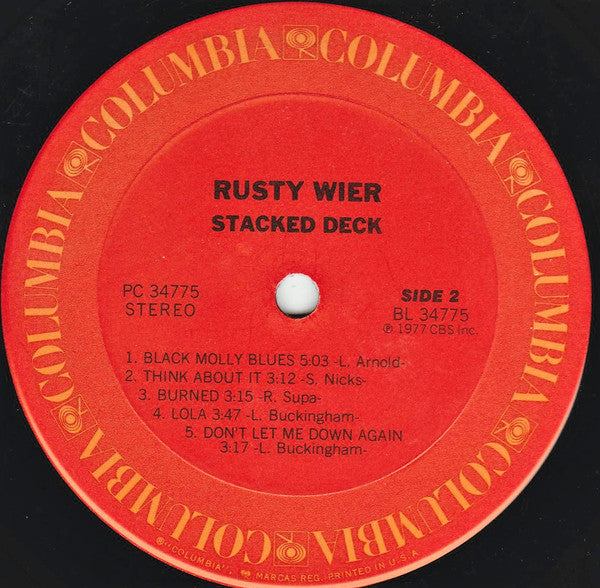 Rusty Wier : Stacked Deck (LP, Album)