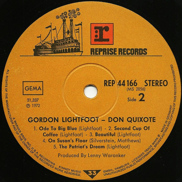 Gordon Lightfoot : Don Quixote (LP, Album)