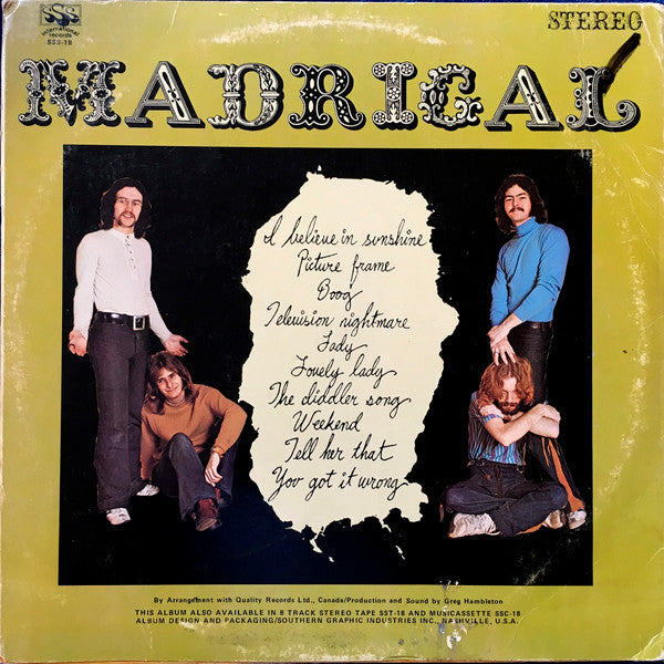 Madrigal (4) : Madrigal (LP, Album, Promo)