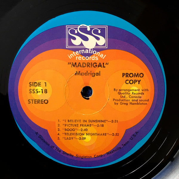 Madrigal (4) : Madrigal (LP, Album, Promo)