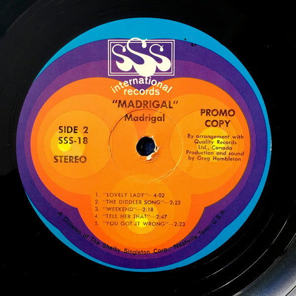 Madrigal (4) : Madrigal (LP, Album, Promo)