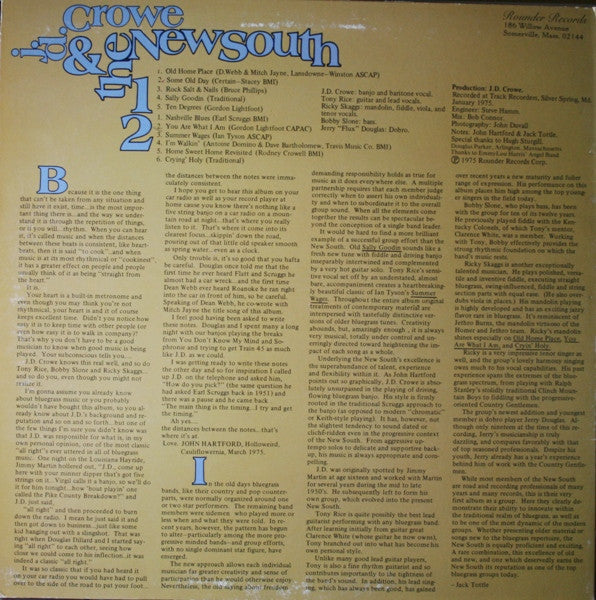 J.D. Crowe & The New South : The New South (LP, Album, Alt)