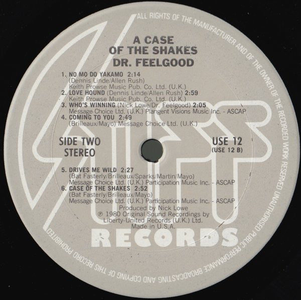 Dr. Feelgood : A Case Of The Shakes (LP, Album)