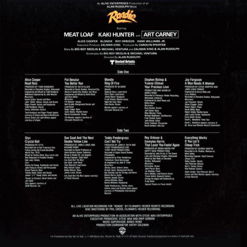 Various : Roadie (Original Motion Picture Sound Track) (LP, Comp, Ltd, Promo)