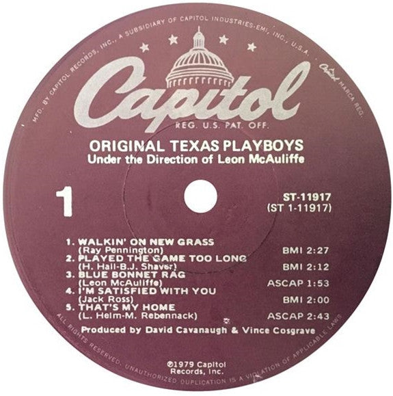 Original Texas Playboys Under The Direction Of Leon McAuliffe* : Original Texas Playboys (LP, Jac)
