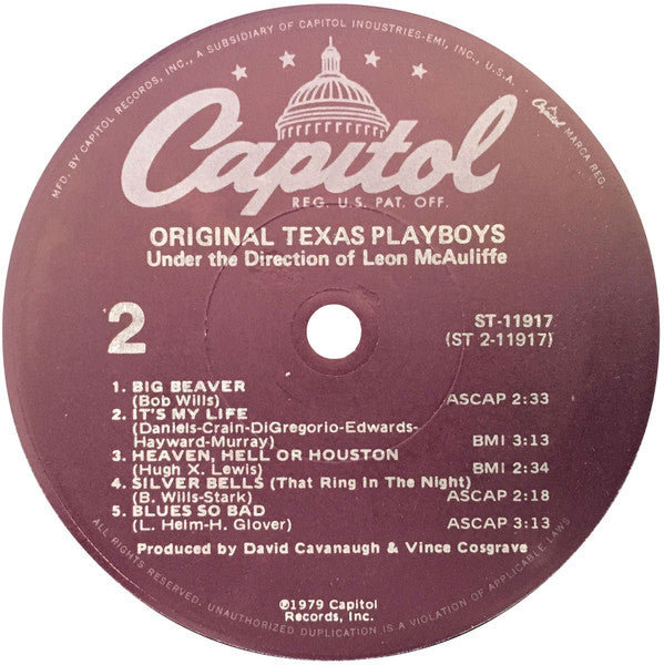 Original Texas Playboys Under The Direction Of Leon McAuliffe* : Original Texas Playboys (LP, Jac)