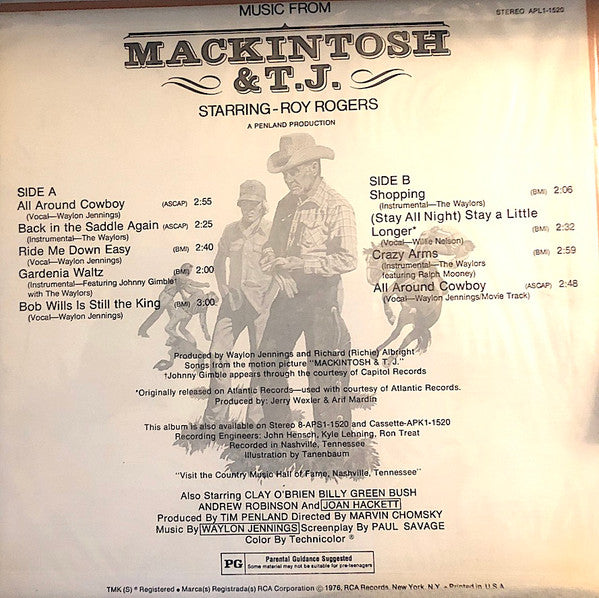 Waylon Jennings : Music From Mackintosh & T.J. (LP, Album)