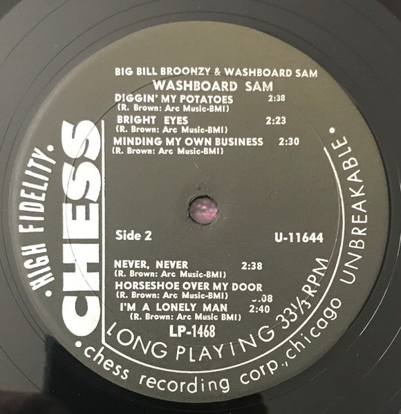 Big Bill Broonzy and Washboard Sam : Big Bill Broonzy And Washboard Sam (LP, Album, Mono)