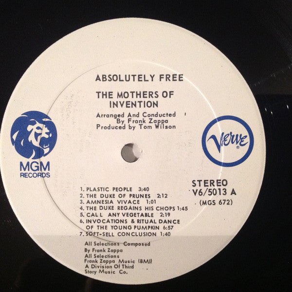 The Mothers : Absolutely Free (LP, Album, Gat)