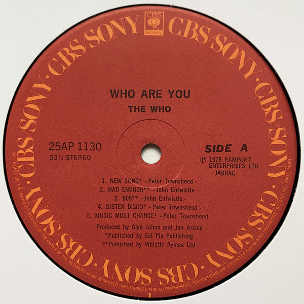 The Who : Who Are You (LP, Album)