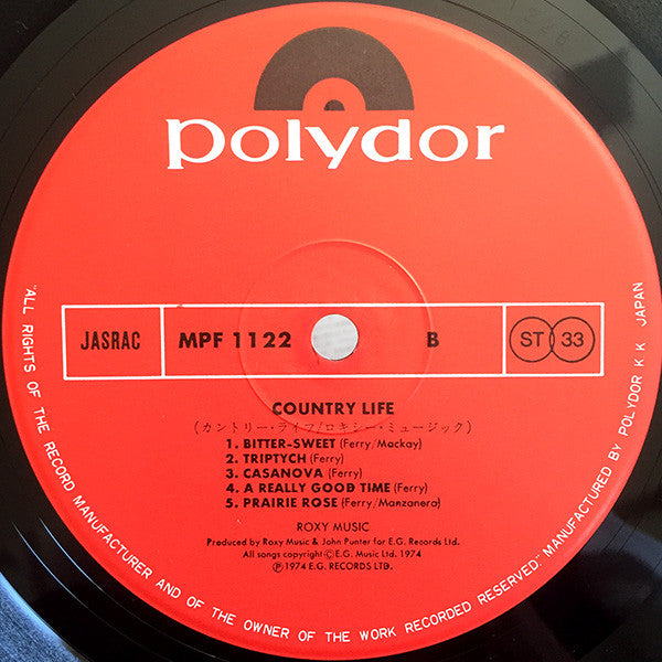 Roxy Music : Country Life (LP, Album, RE, Unc)