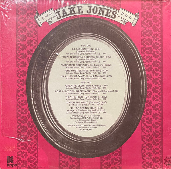 Jake Jones : Jake Jones (LP, Album, Pin)