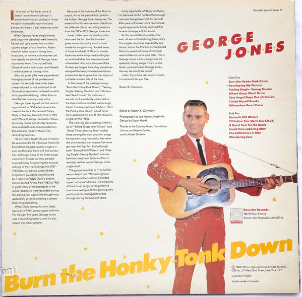 George Jones (2) : Burn The Honky-Tonk Down (LP, Comp)