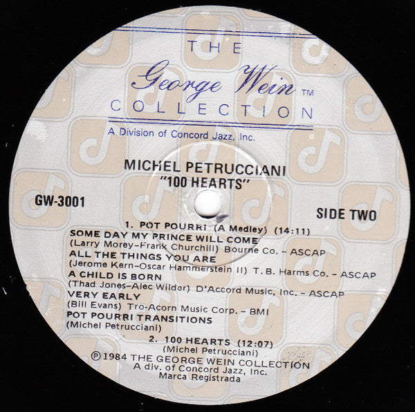 Michel Petrucciani : 100 Hearts (LP, Album)