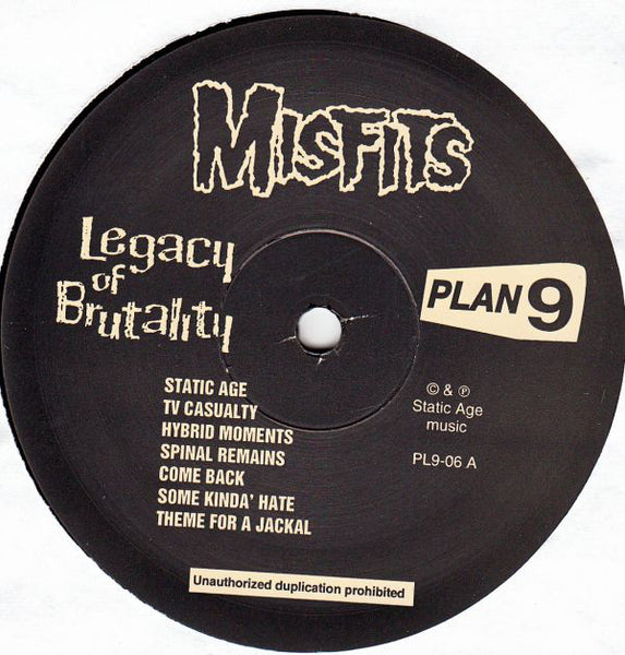 Misfits : Legacy Of Brutality (LP, Album, RE, RP)