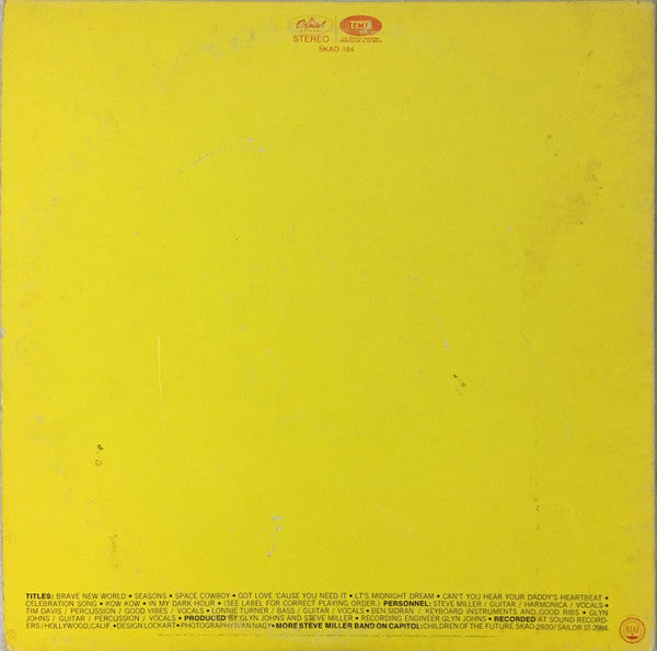 The Steve Miller Band* : Brave New World (LP, Album, L.A)
